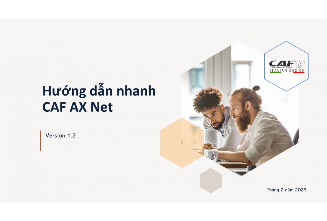 HƯỚNG DẪN NHANH CÀI ĐẶT PHẦN MỀM CAF AX NET