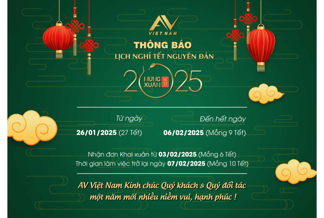 AV Việt Nam thông báo lịch nghỉ Tết Nguyên Đán 2025