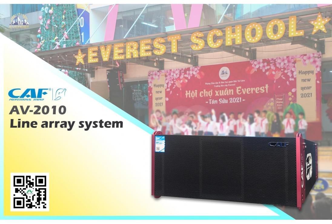 Lắp đặt bàn giao hệ thống Line array CAF AV-2010 trường Liên cấp Everest - Hoàng Quốc Việt, Hà Nội