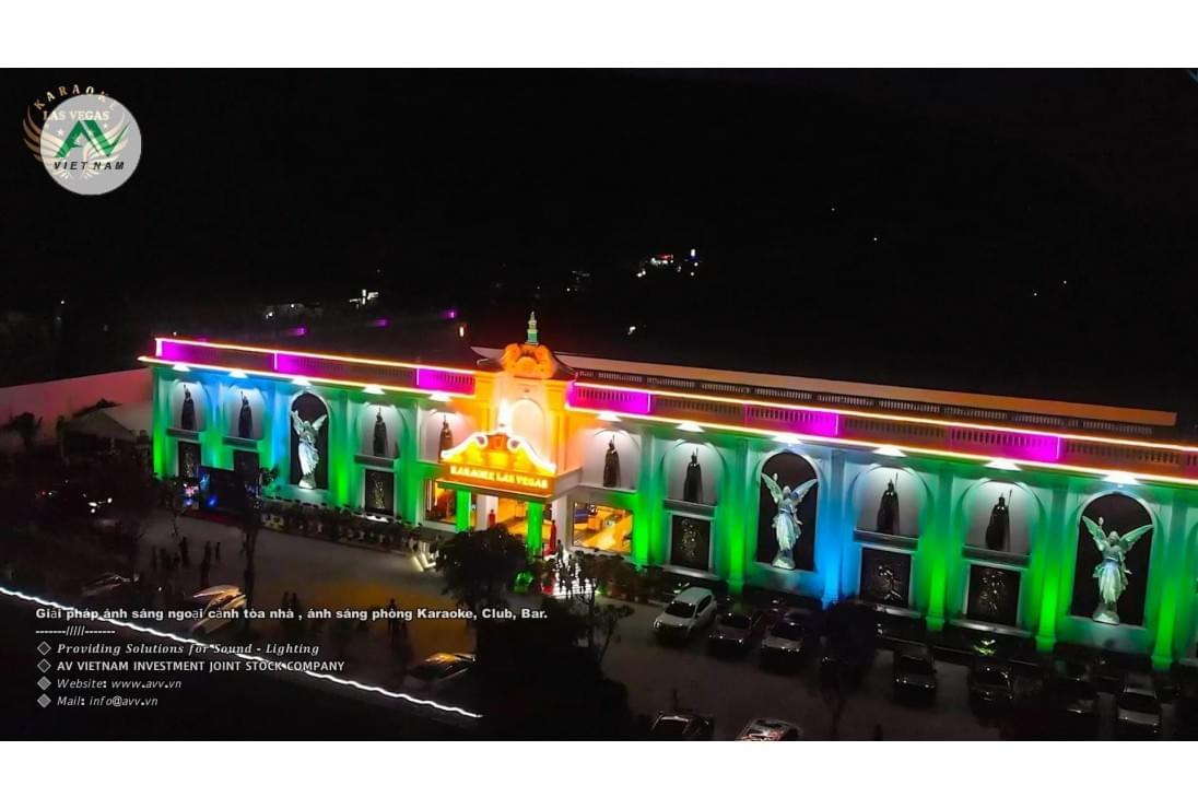 AV Việt Nam thi công hệ thống ánh sáng mặt tiền và 32 phòng Karaoke LASVEGAS lớn nhất Phú Quốc 